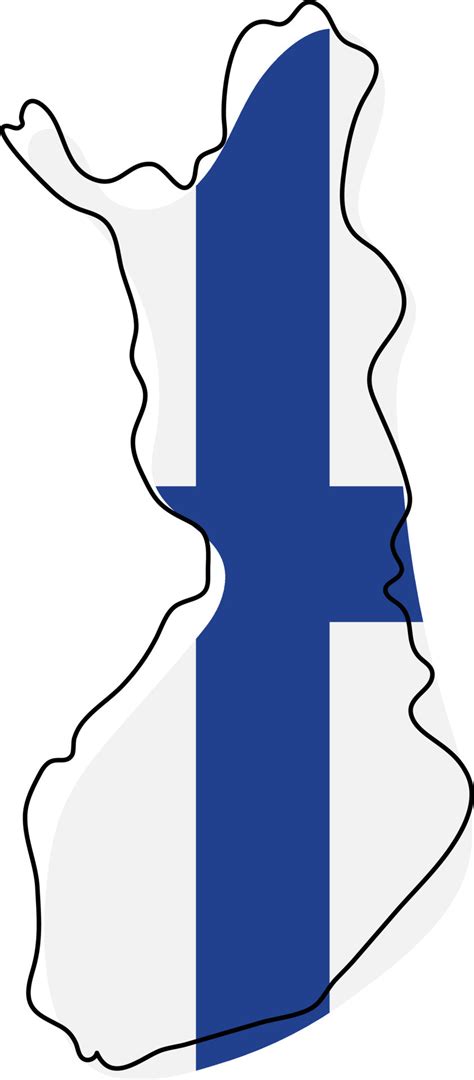 Stilisierte Umrißkarte Von Finnland Mit Nationalflaggensymbol Flagge