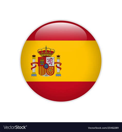 Spain Flag On Button Royalty Free Vector Image