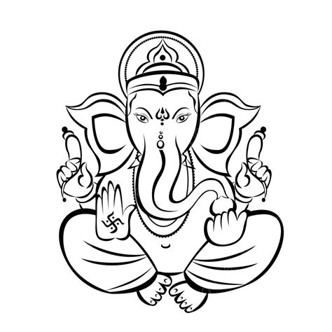 Ganesha Line Drawing Wing Drawing Ganesha Art Ganesha Design Vector