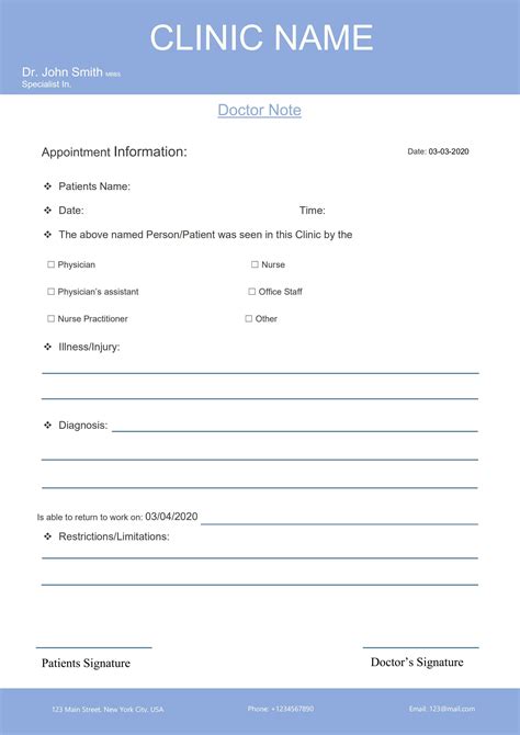 Pdf Of Sample Doctor Note Pdf Wps Free Templates