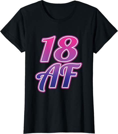 Womens 18 Af 18th Birthday For Women 18 Years Old Funny T Shirt