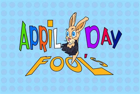 Fool Day Crazy Rabbit April Holiday Greeting Card Banner Stock Vector