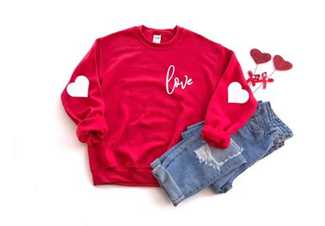 Valentines Sweatshirt Love Heart Sweatshirt Heart Arm Etsy