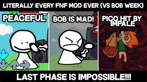 Friday Night Funkin Literally Every Fnf Mod Ever Vs Bob Ost Sunshine