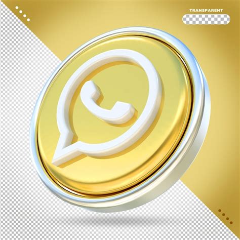 Premium PSD Whatsapp Icon Social Media Gold Styles