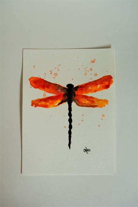 Dragonfly Watercolor Painting Original Dragonfly Watercolor Etsy