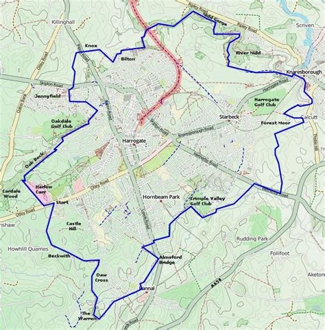 Harrogate Ringway Yorkshire Harrogate Map