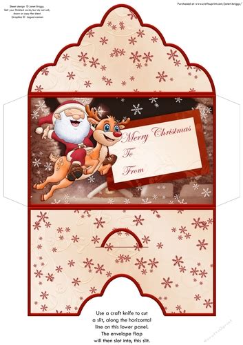 Christmas Money Wallet T Voucher Envelope Santas Christmas Flight