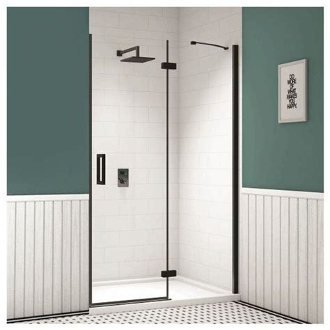 Merlyn Black Hinge Inline Shower Door With Mstone Tray Low Price