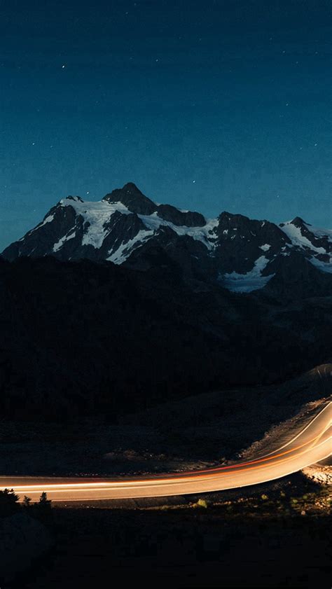 Night Mountain Road Street Light Iphone Wallpapers Free Download
