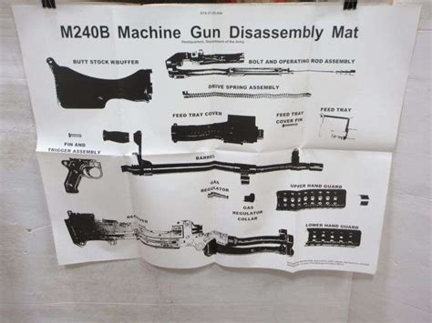 M240b Machine Gun Disassembly Poster No Holes Or Tears 39w X 29h