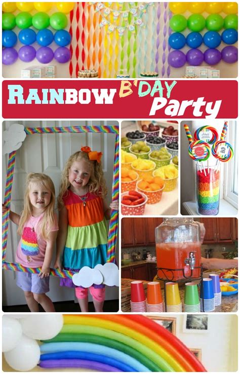 This is a collection of ideas for a rainbow birthday party, including games, favors and invitations. Rainbow Birthday Party Ideas #19 DIY Decor and Party Food