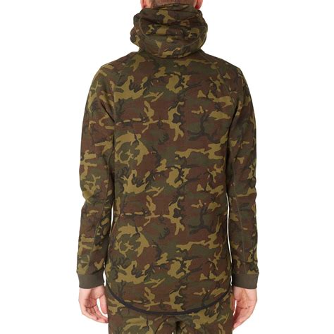 Nike Tech Fleece Camo Men S Full Zip Hoodie Green Camouflage 678950 355 Ebay