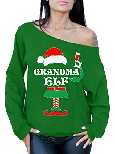 Awkward Styles Grandma Elf Sweatshirt Off The Shoulder Elf Christmas