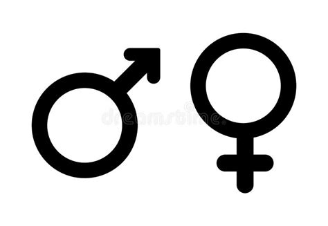 Símbolo Masculino Y Femenino Iconos De Género Masculino Y Femenino Stock De Ilustración