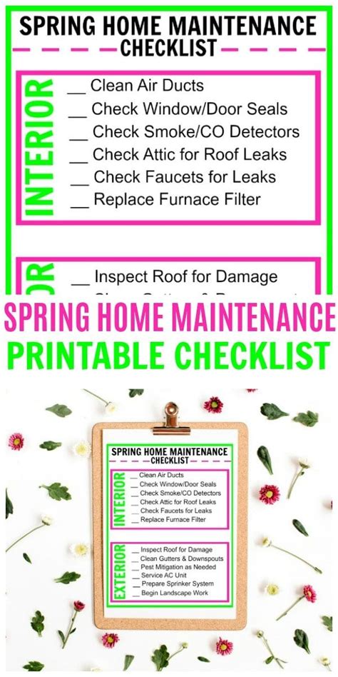 This Free Printable Spring Home Maintenance Checklist Will Help You