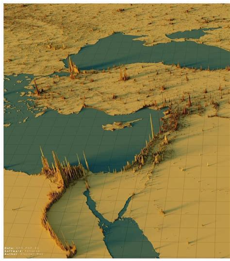 3d population density map of egypt r egypt