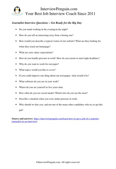 12 Essential Journalist Interview Questions Can You Answer Them