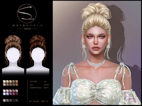 The Sims Resource Elegant Updo Hair Retextures 19 In