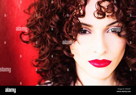 Portrait Of Beautiful Brunette Woman Stock Photo Alamy