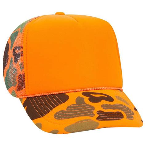 Otto Neon Camouflage Foam Front 5 Panel High Crown Mesh Back Trucker