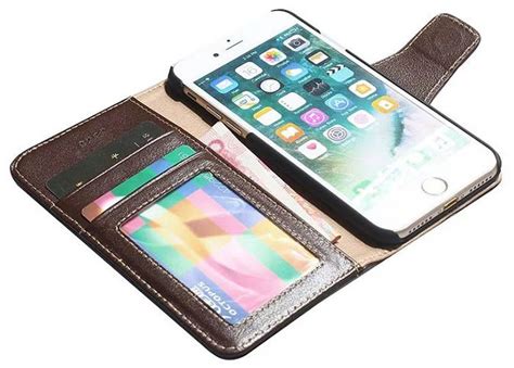 Real Genuine Cowhide Leather Iphone 7 Luxury Wallet Stand Case Luxury
