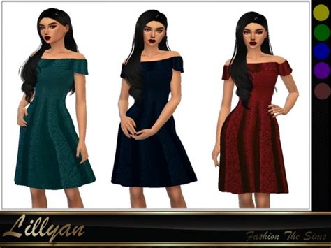 The Sims Resource Floral Lace Dress By Lyllyan • Sims 4 Downloads