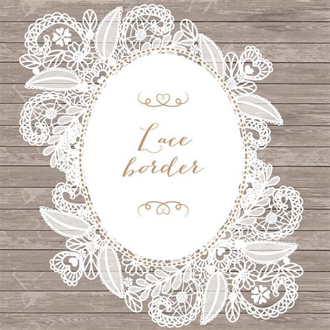 Lace Border Rustic Wedding Invitation Border Frame Lace