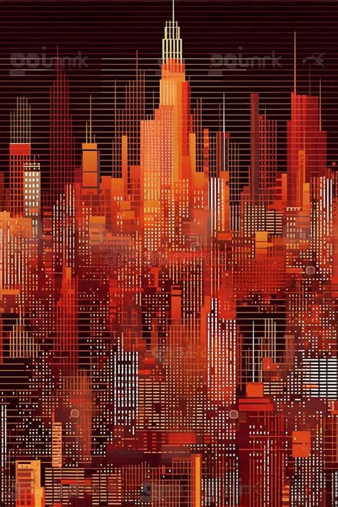 Abstract City Background With Skyscrapers And Lights Vector