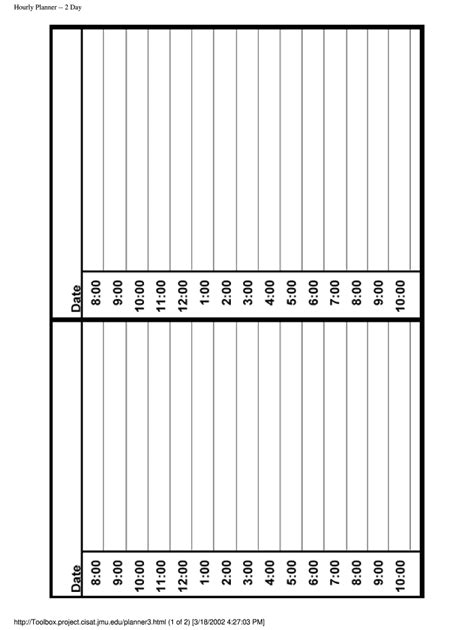 Weekly Hourly Planner Pdf Fill Online Printable Fillable Blank