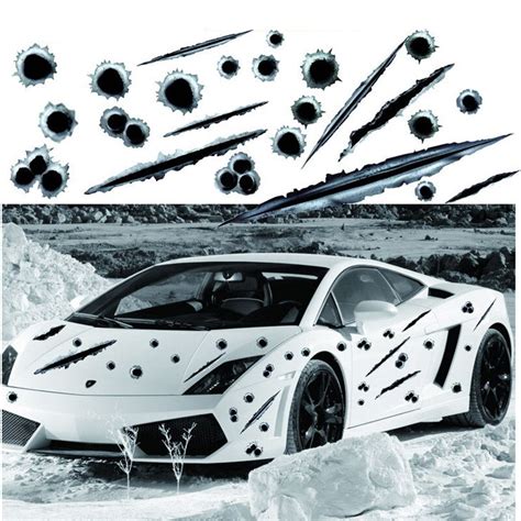 2130cm Car Stickers 3d Simulation Bullet Hole Decal Car Covers