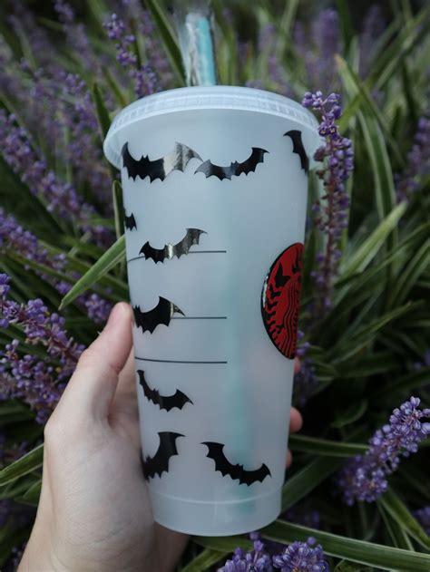 Personalized Halloween Starbucks Tumbler Cup Custom Bat Etsy