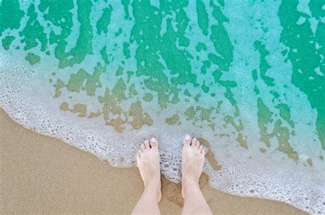 Beautiful Bare Feet On The Beach Stock Image Image Of Person Small