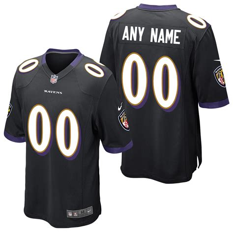 Baltimore Ravens Nike Game Alternate Jersey Tough Black Custom Mens