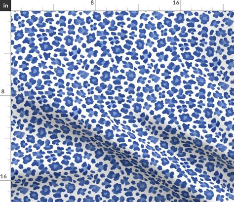 6 Blue Leopard Print Fabric Spoonflower