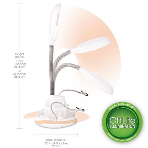 The ottlite 24 watt floor lamp. OttLite 22w Ultimate Magnifier Lamp and Storage Station ...