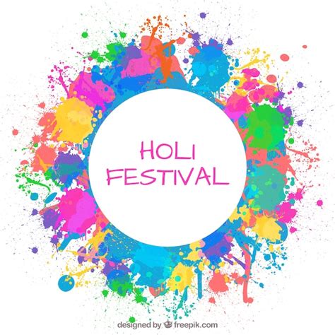 Free Vector Splashes Paint Holi Festival Background