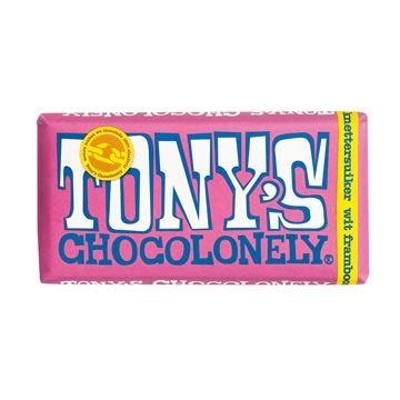Bei außentemperaturen über 25 grad können wir keine qualitätsgarantie bezüglich der lieferung der schokolade erteilen. Tonys Chocolonely White chocolate raspberry - Hollandforyou