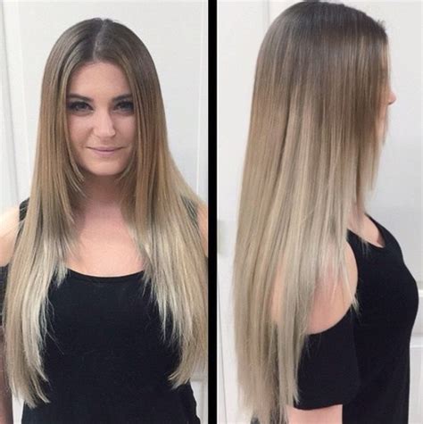 This blonde to light blonde ombre was dyed into an icy vanilla blonde. 40 Glamorous Ash Blonde and Silver Ombre Hairstyles
