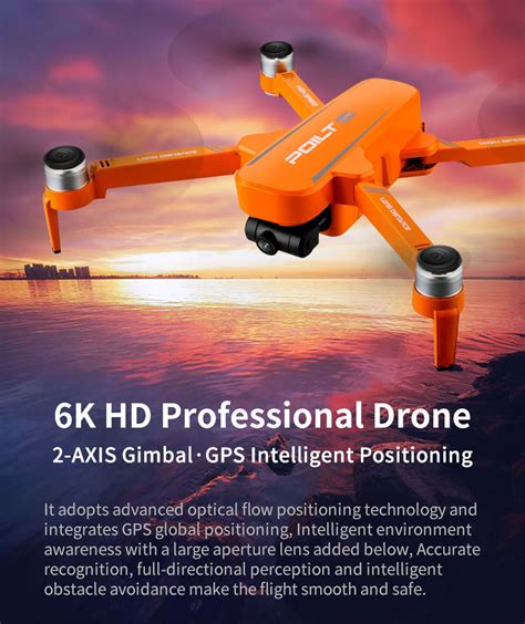 jjrc x17 6k 2 axis gimbal gps drone orange one battery