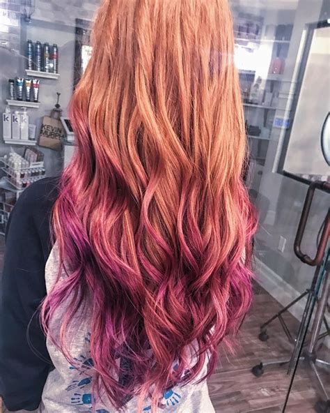 purple hair with red tips