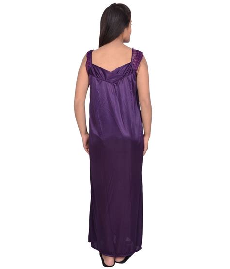 Buy Grafion Purple Satin Nighty And Night Gowns Pack Of 2 Online At Best Prices In India Snapdeal