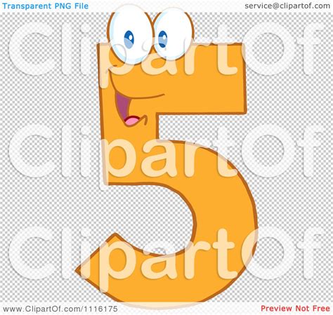 Clipart Happy Orange Number 5 Royalty Free Vector Illustration By Hit