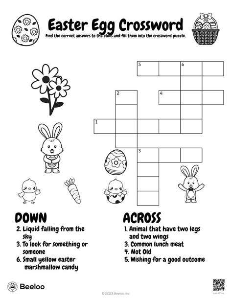 Springtime Easter Themed Crossword Puzzles Beeloo Printables