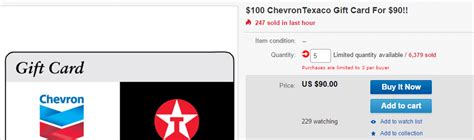 Can i purchase a gift card from chevron? eBay Selling $100 Texaco Giftcards For $90 - Limit Of Three - Profit Of $30.45-$53.55 - Doctor ...