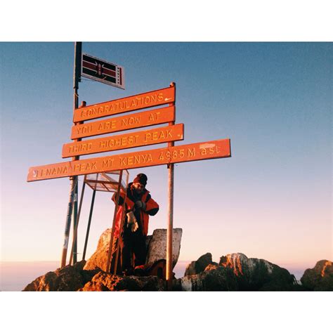 Point Lenana 3rd Summit 4985m Mount Kenya Highway Signs Travel