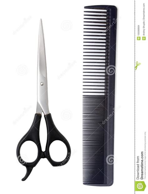 Comb With Scissors On A White Background Stock Photo Image Of