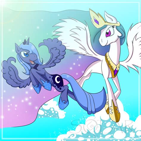 Princess Celestia And Princess Luna Drawn By Solarpaintdragon Bronibooru