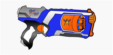 Nerf Gun Image Clipart Free Transparent Png Blue White And Orange