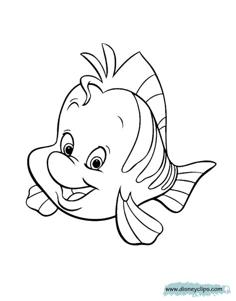 Gambar Mermaid Coloring Pages Disney Book Flounder Di Rebanas Rebanas
